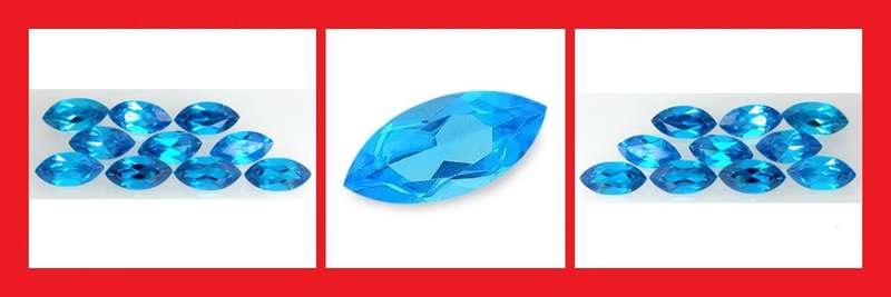 CUBIC ZIRCONIUM - SWISS BLUE MARQUISE FACET - 1.16cts