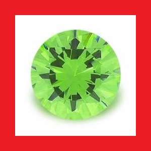 CUBIC ZIRCONIUM - CREAM SODA GREEN ROUND FACET - 1.49cts
