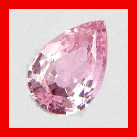 CUBIC ZIRCONIUM - PINK ICE PEAR FACET - 1.55cts