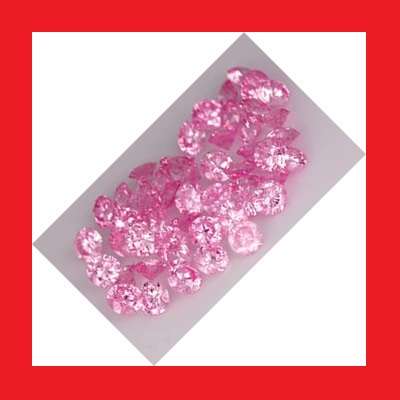 CUBIC ZIRCONIUM PARCEL OF 50 - PINK ICE ROUND FACET - 6.32cts