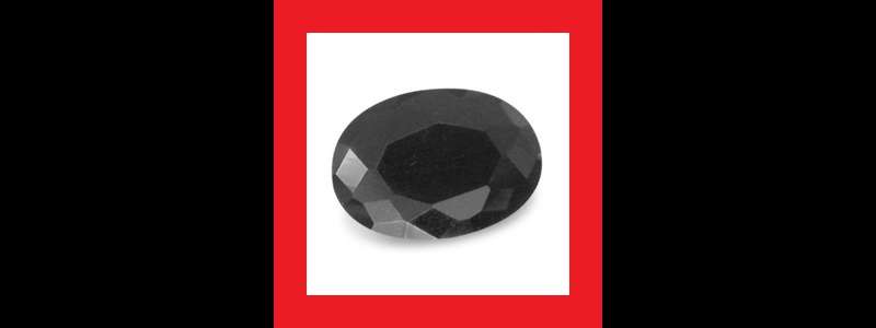 CUBIC ZIRCONIUM - JET BLACK OVAL FACET - 0.80cts