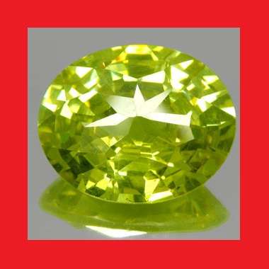 CUBIC ZIRCONIUM - Peridot Lime Green Fancy Oval Double Sided Jubilee Cut - 41.54cts