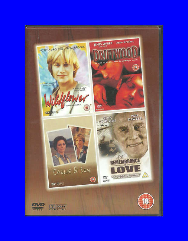 4 MOVIES ON DVD - WILDFLOWER, DRIFTWOOD, CALLIE & SON, REMEMBRANCE OF LOVE [REGION FREE EDITION]