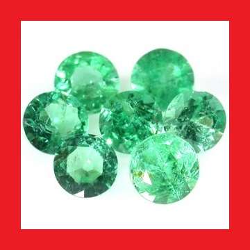 EMERALD [Zambia] - FINE GREEN ROUND DIAMOND CUT - 0.39cts {PARCEL OF 7}