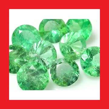 EMERALD [Zambia] - FINE GREEN ROUND DIAMOND CUT - 0.46cts {PARCEL OF 9}