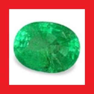 EMERALD - GREEN OVAL FACET - 0.385cts