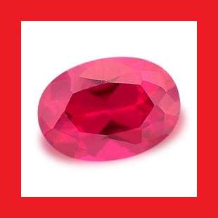 RUBY (Hydrothermal) - Faceted Top Red Oval Shape - 0.96cts
