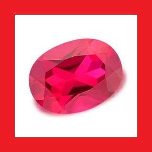 RUBY [Created] - Faceted Top Red Oval Shape - 1.62cts