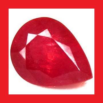 RUBY [Created] - Faceted Vivid Red Pear Shape - 1.96cts