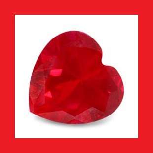 RUBY [Created] - Faceted Hot Red Heart Shape - 2.14cts