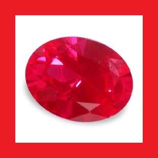RUBY [Created] - Faceted Red Oval Shape - 2.90cts