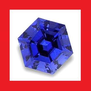 SAPPHIRE [Created] - Faceted Cornflower Blue Hexagon Shape - 2.21cts
