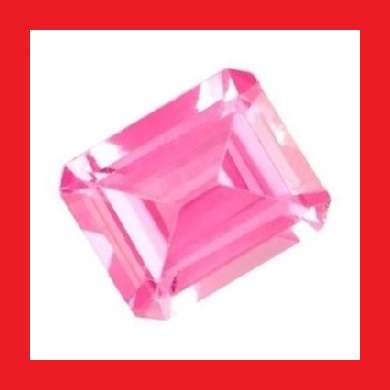 SAPPHIRE [Created] - Pink Rectangle Shape Emerald Cut - 4.42cts