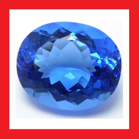 TANZANITE [Created] - BEST ROYAL BLUE OVAL FACET - 12.81cts