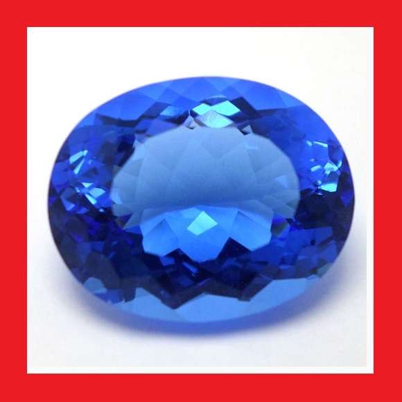 TANZANITE SIMULANT - BEST ROYAL BLUE OVAL FACET - 16.62cts