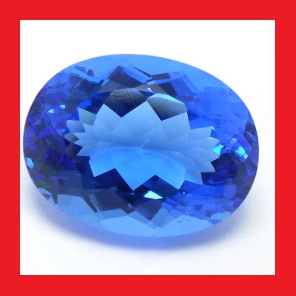 TANZANITE SIMULANT - BEST ROYAL BLUE OVAL FACET - 20.54cts
