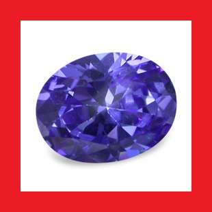 TANZANITE SIMULANT - PERIWINKLE VIOLET BLUE OVAL FACET - 3.09cts