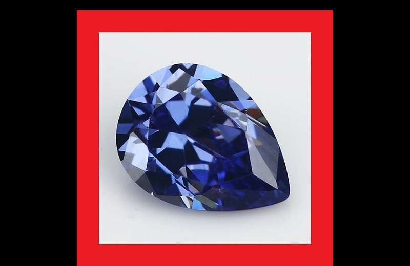 TANZANITE [Created Simulant] - RICH VIOLET BLUE PEAR SHAPE - 3.68cts