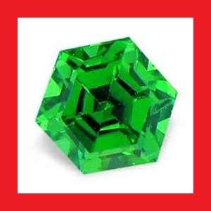 EMERALD [Created] - Faceted Rich Green Hexagon Shape - 0.50cts