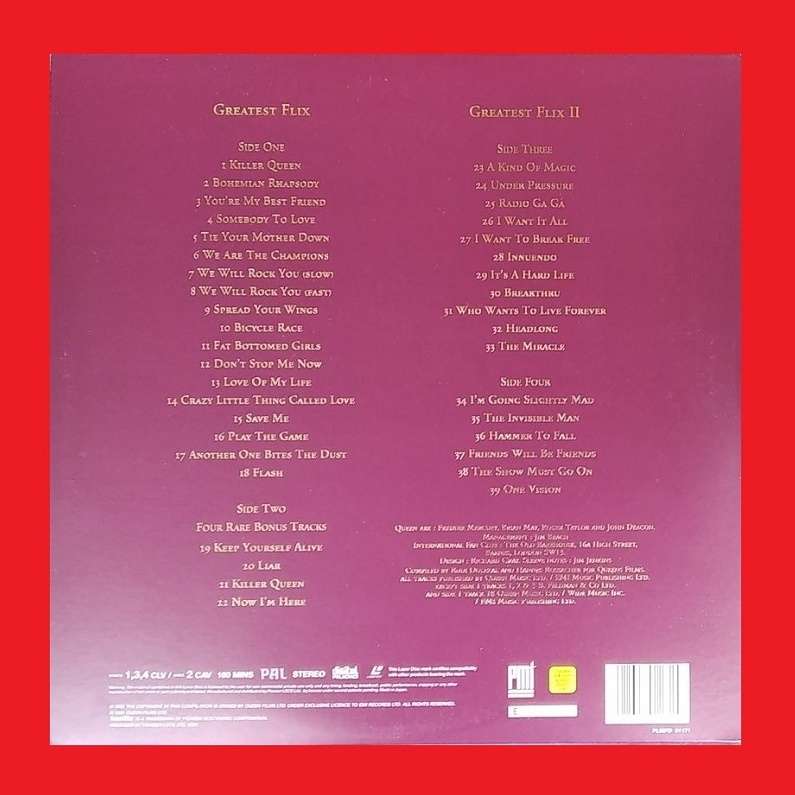 LaserDisc - Queen Greatest Flix I and II [RARE]