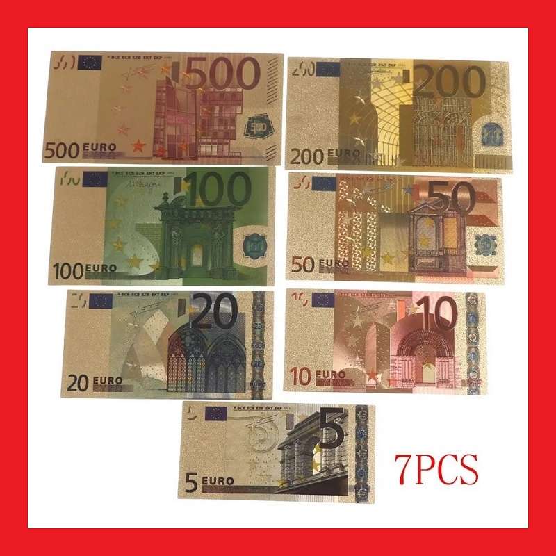 5 Euro To 500 Euro 24k Gold Plated Replica Banknotes