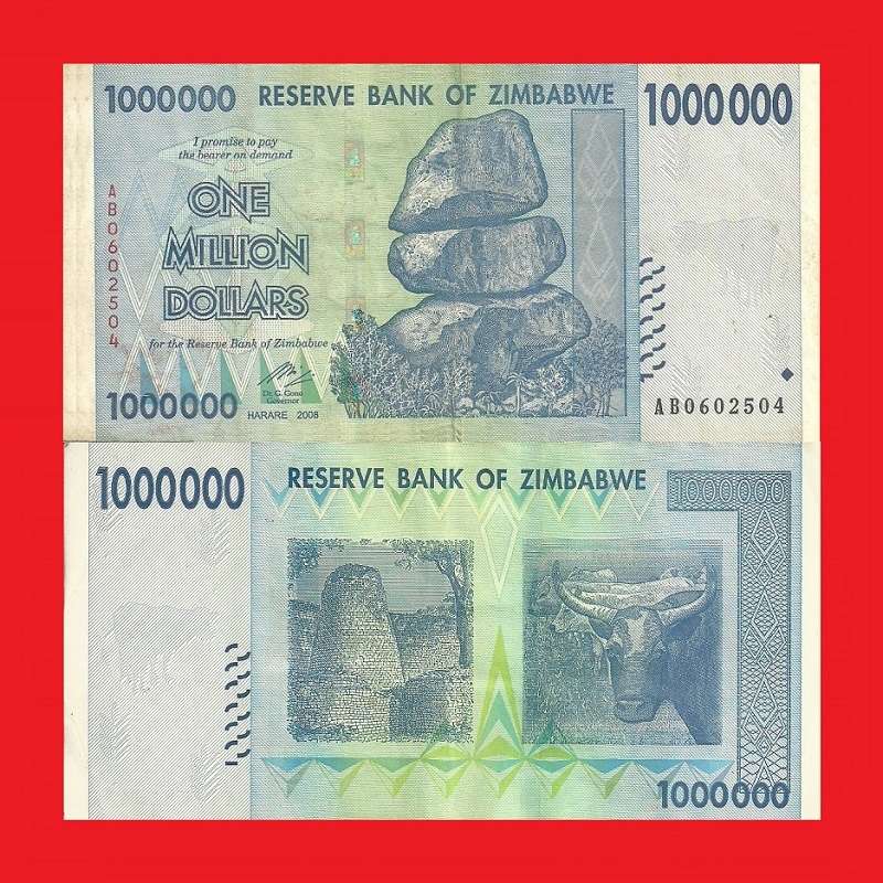 ZIMBABWE 1 Million Dollar Banknote Serial AB0602504