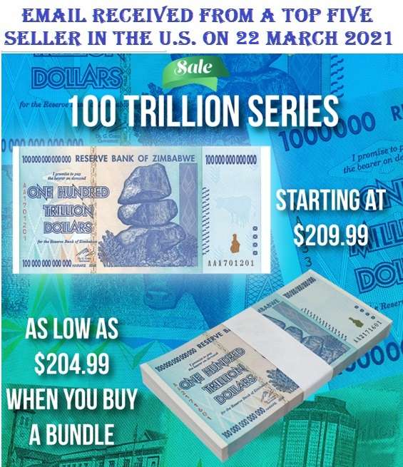 ZIMBABWE 100 Trillion Dollar Banknote 2008 AA Series Uncirculated Crisp Note