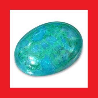 CHRYSOCOLLA [U.S.A.] - BLUE GREEN OVAL CABOCHON - 114.15cts