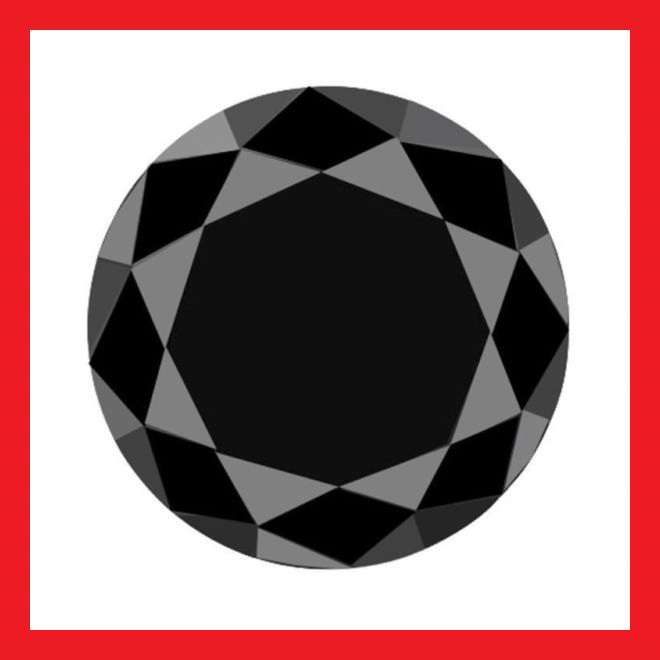 MOISSANITE - JET BLACK ROUND FANCY CUT - 9.93cts