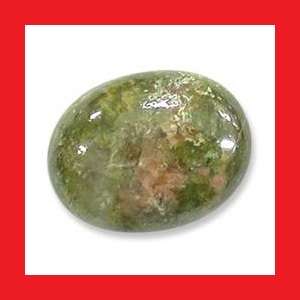 UNAKITE - GREEN WITH MOTTLED RED OVAL CABOCHON - 2.59cts