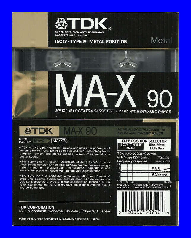 AUDIO CASSETTE  -  TDK MA-X 90 (SEALED)