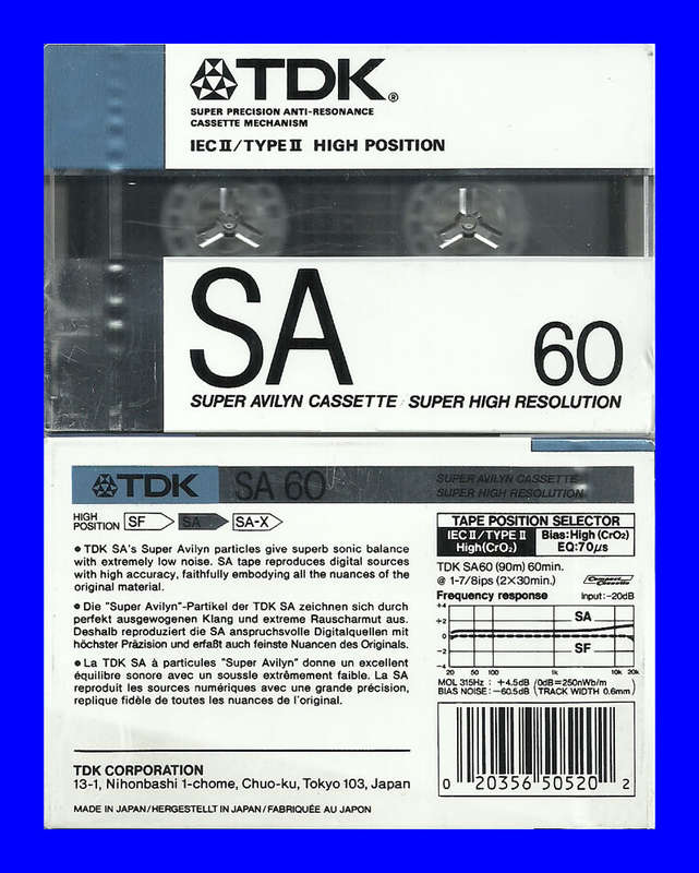 AUDIO CASSETTE  -  TDK SA60 (NEW)