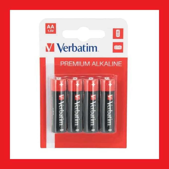 Verbatim Alkaline AA Batteries - 2 Packs Of Four [8 Batteries]