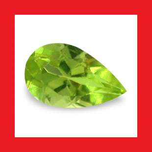 PERIDOT - LEMON GREEN PEAR FACET - 0.25cts