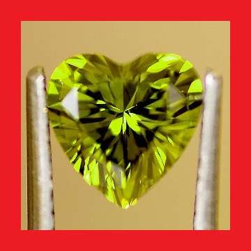 PERIDOT - BRIGHT GREEN HEART FACET - 0.485cts