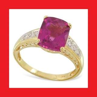 Tourmaline And Diamond 14k Yellow Gold Ring