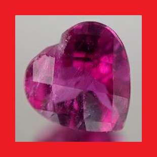 Tourmaline - Purple Pink Heart Shape Cut With Chequerboard Table - 0.76cts