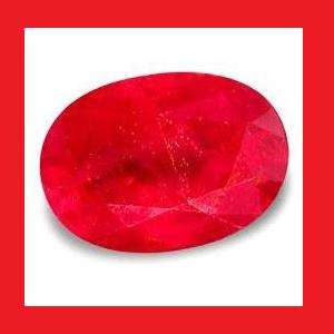 RUBY (Natural Burma) - Pigeon Blood Red Oval Facet - 0.44cts