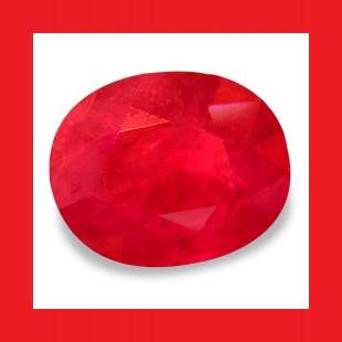 RUBY (MYANMAR) - FINE PIGEON BLOOD RED OVAL FACET - 0.255cts