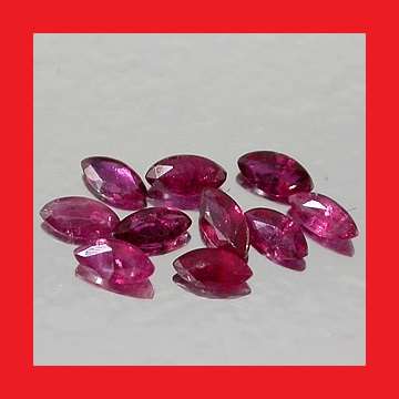 RUBY (Natural Madagascar) - 10 x Blood Red Marquise Facet - 1.06cts