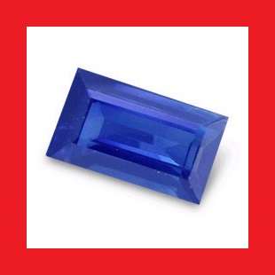 Sapphire (Natural Africa) - Dark Blue Baguette Facet - 0.140cts