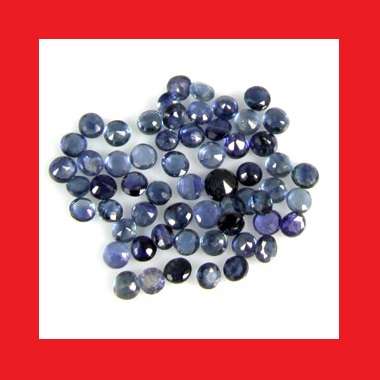 SAPPHIRE PARCEL OF 60 -  DEEP BLUE ROUND FACET - 2.12cts
