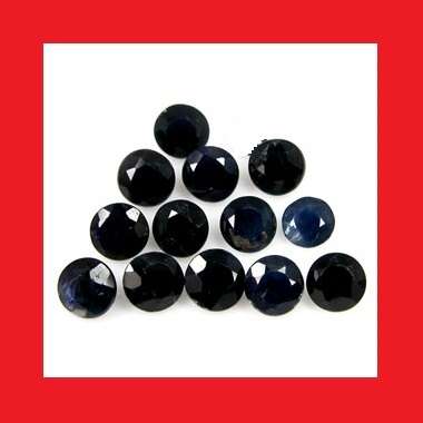SAPPHIRE PARCEL OF 13 - MIDNIGHT BLUE ROUND FACET - 2.00cts