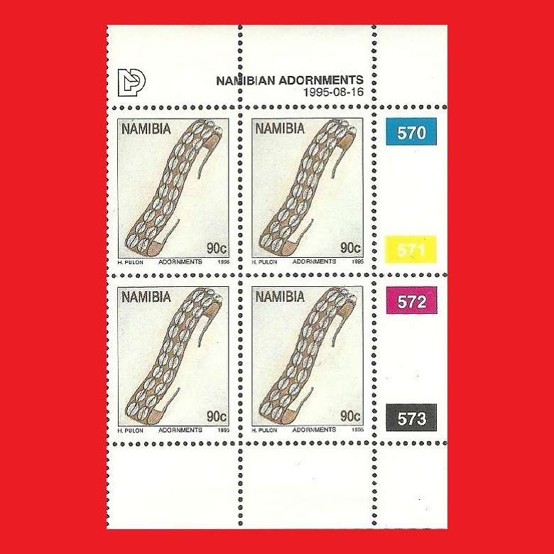 Namibian Adornments Control Blocks SACC 134-137 1995/08/16