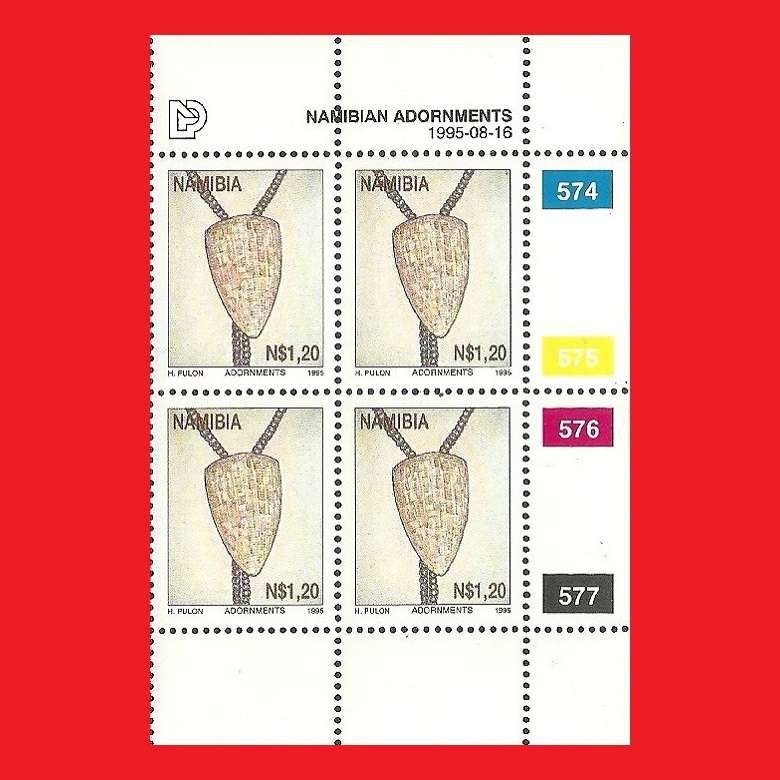 Namibian Adornments Control Blocks SACC 134-137 1995/08/16