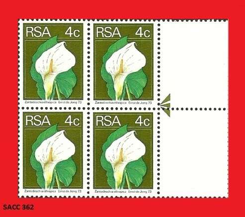 2nd Definitive Issue SACC 362 Arrow Block Of Four 1974/11/20