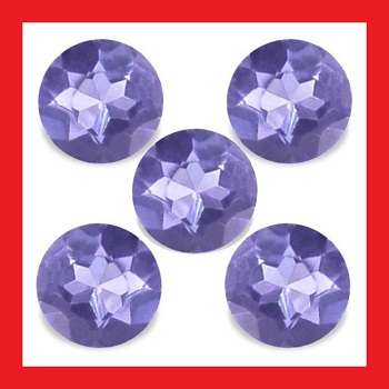 TANZANITE - Violet Blue Clean Round Facet - Parcel Of Five - Total 0.19cts