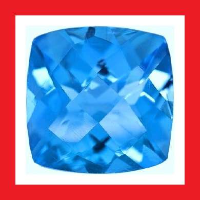 TOPAZ - SWISS BLUE ANTIQUE SHAPE CHECKERBOARD CUT - 11.73cts