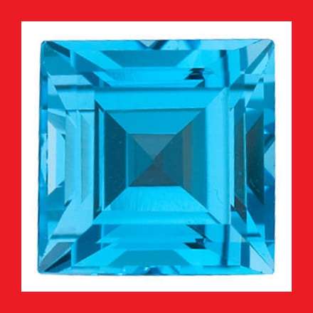TOPAZ - VIBRANT SWISS BLUE SQUARE FACET - 4.970cts