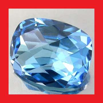 TOPAZ - AZURE BLUE CUSHION CUT - 3.60cts